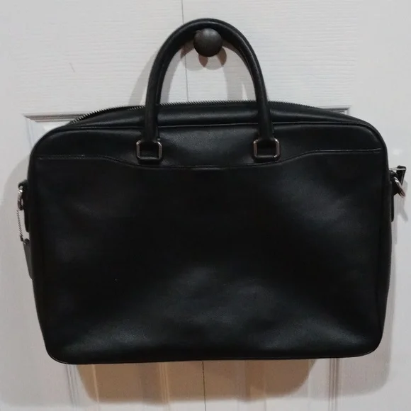 Men's Coach Beckett Slim Brief In Black Smooth Calf Leather